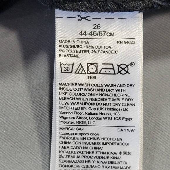 Gap 1969 Black Skinny Jeans Stretch Y2K Classic Zip Cotton Denim Women's Size 26 - Picture 4 of 13